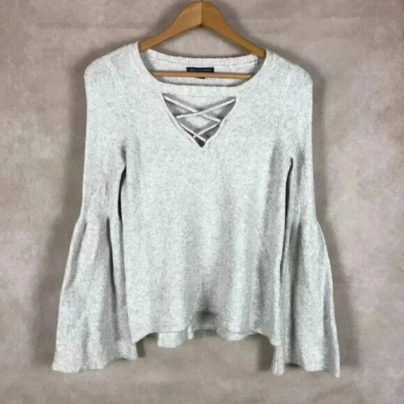 AMERICAN EAGLE Beige Softest Boho Bell Sleeve Sweater SMALL - Picture 1 of 7
